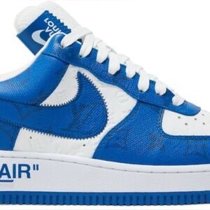 Nike Louis Vuitton x Air Force 1 Low Virgil Abloh - White/Blue sneaker.